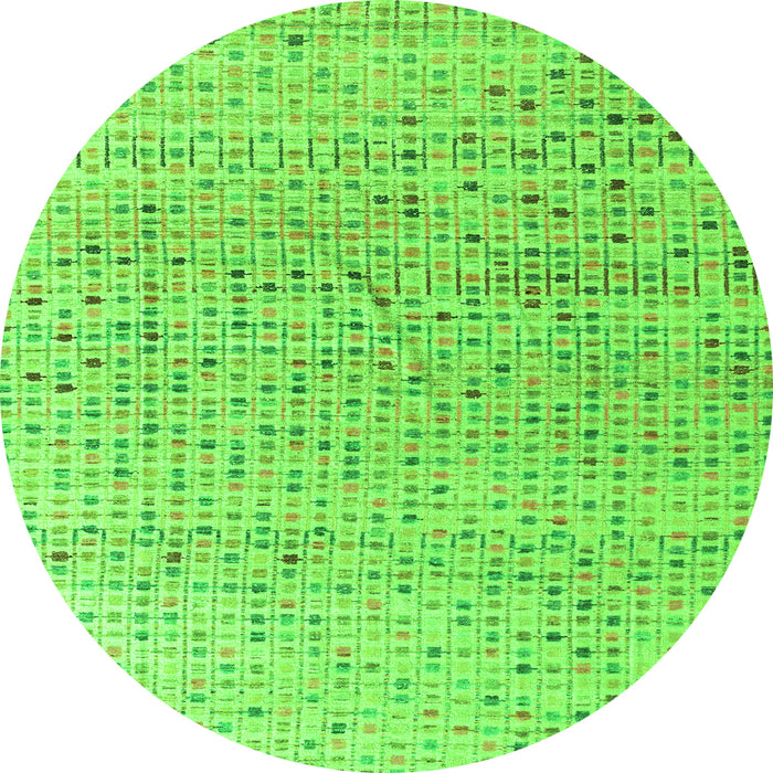 Round Abstract Green Modern Rug, abs4756grn