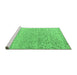 Sideview of Machine Washable Abstract Emerald Green Modern Area Rugs, wshabs4756emgrn