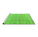 Sideview of Machine Washable Abstract Green Modern Area Rugs, wshabs4756grn