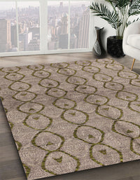 Abstract Light French Beige Brown Modern Rug, abs4757