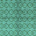 Square Machine Washable Abstract Turquoise Modern Area Rugs, wshabs4757turq