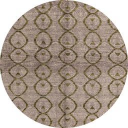 Round Abstract Light French Beige Brown Modern Rug, abs4757