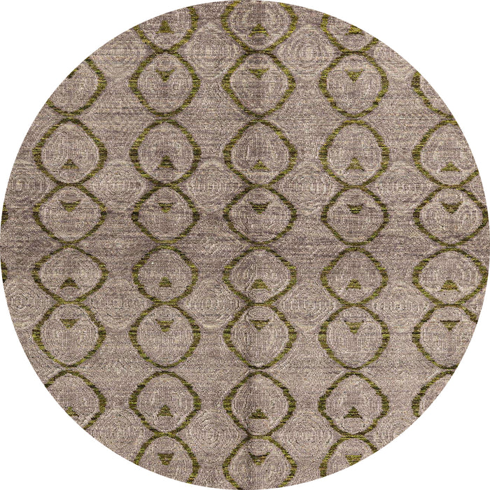Round Abstract Light French Beige Brown Modern Rug, abs4757
