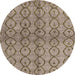 Round Abstract Light French Beige Brown Modern Rug, abs4757