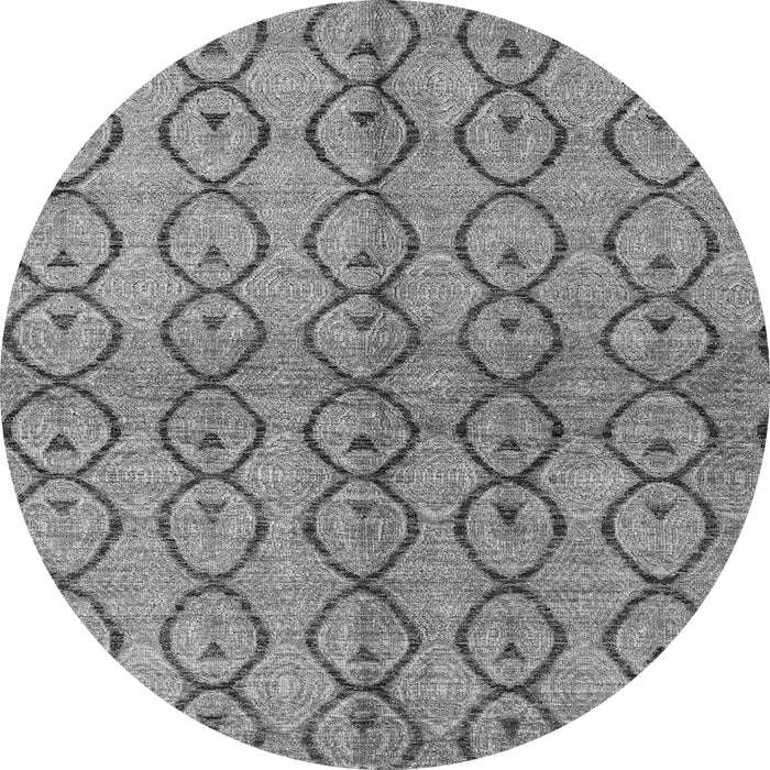 Round Machine Washable Abstract Gray Modern Rug, wshabs4757gry