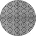 Round Machine Washable Abstract Gray Modern Rug, wshabs4757gry