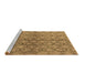 Sideview of Machine Washable Abstract Brown Modern Rug, wshabs4757brn