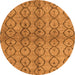 Round Abstract Orange Modern Rug, abs4757org