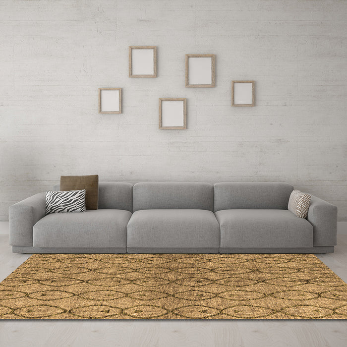 Machine Washable Abstract Brown Modern Rug in a Living Room,, wshabs4757brn