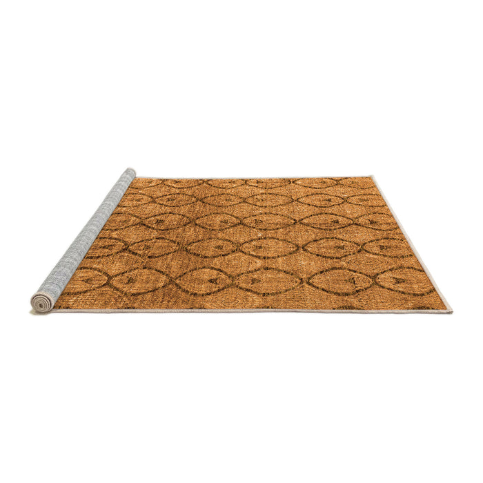 Sideview of Machine Washable Abstract Orange Modern Area Rugs, wshabs4757org