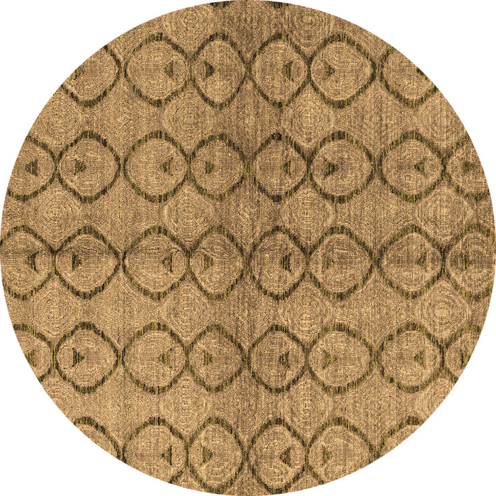 Round Machine Washable Abstract Brown Modern Rug, wshabs4757brn
