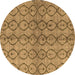 Round Machine Washable Abstract Brown Modern Rug, wshabs4757brn