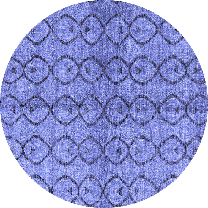Round Machine Washable Abstract Blue Modern Rug, wshabs4757blu