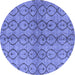 Round Machine Washable Abstract Blue Modern Rug, wshabs4757blu