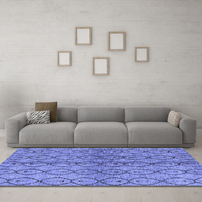 Machine Washable Abstract Blue Modern Rug in a Living Room, wshabs4757blu