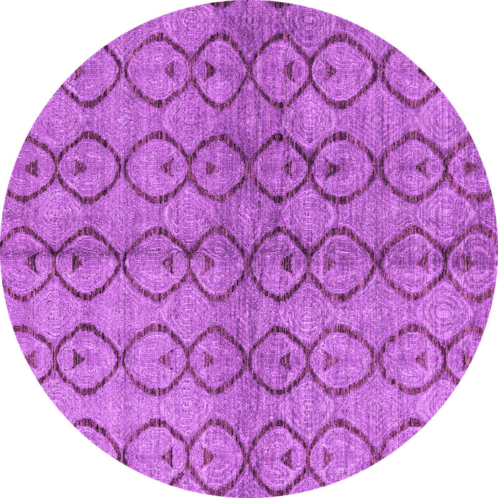 Round Abstract Purple Modern Rug, abs4757pur