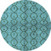 Round Machine Washable Abstract Light Blue Modern Rug, wshabs4757lblu