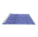 Sideview of Machine Washable Abstract Blue Modern Rug, wshabs4757blu