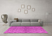 Machine Washable Abstract Pink Modern Rug in a Living Room, wshabs4757pnk