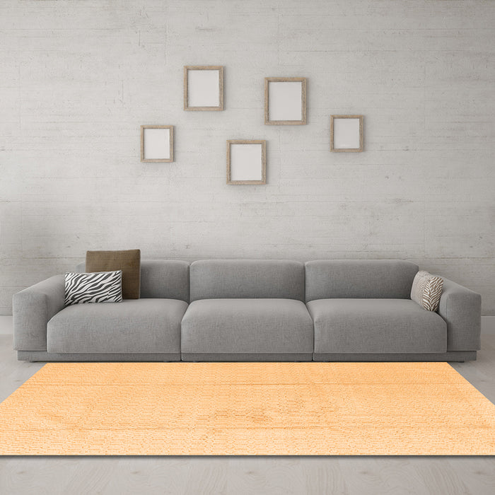 Machine Washable Abstract Orange Modern Area Rugs in a Living Room, wshabs4758org
