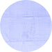 Round Abstract Blue Modern Rug, abs4758blu