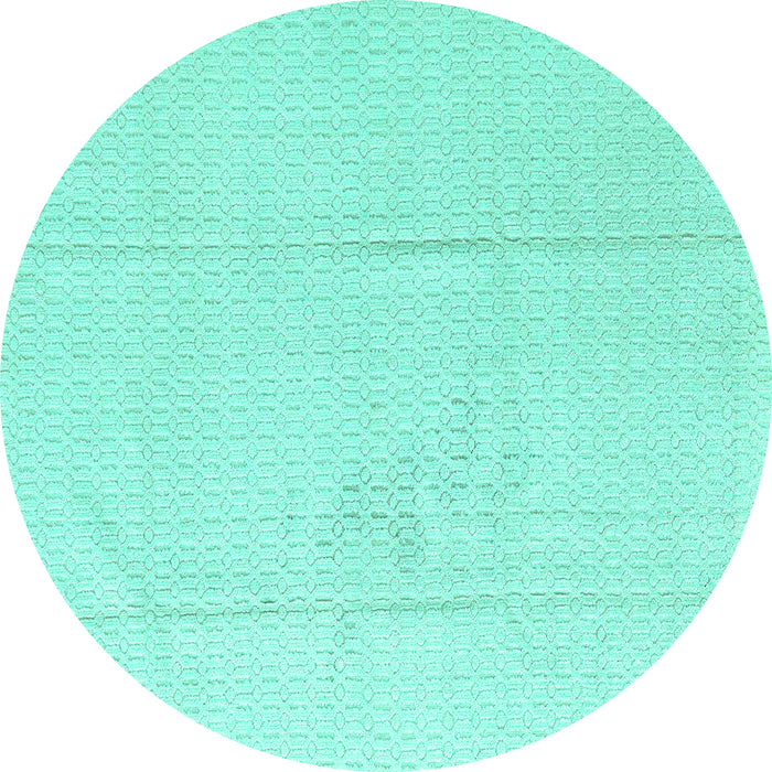 Round Machine Washable Abstract Turquoise Modern Area Rugs, wshabs4758turq