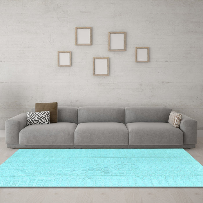 Machine Washable Abstract Light Blue Modern Rug in a Living Room, wshabs4758lblu