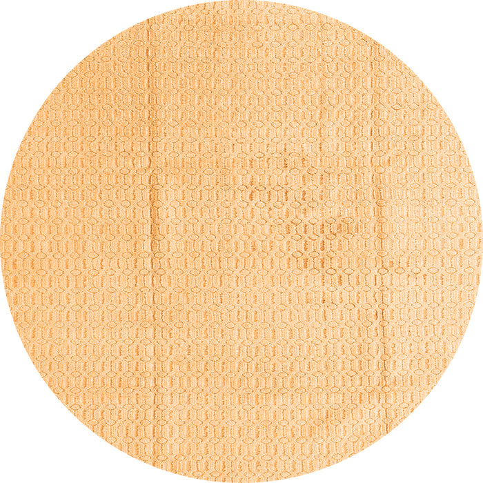 Round Machine Washable Abstract Orange Modern Area Rugs, wshabs4758org