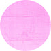 Round Abstract Pink Modern Rug, abs4758pnk