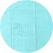 Round Machine Washable Abstract Light Blue Modern Rug, wshabs4758lblu