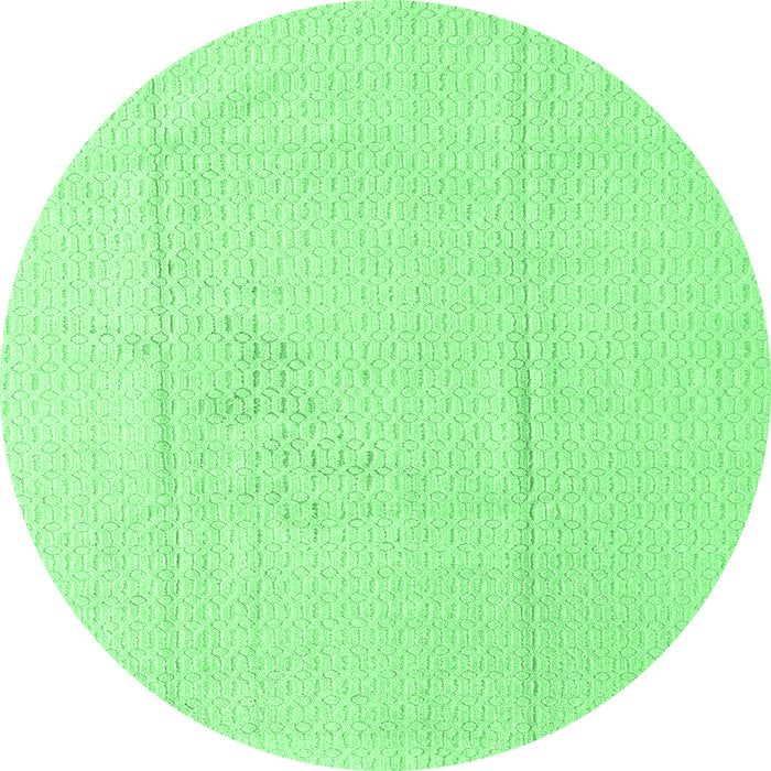 Round Abstract Emerald Green Modern Rug, abs4758emgrn