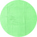 Round Abstract Emerald Green Modern Rug, abs4758emgrn