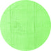 Round Abstract Green Modern Rug, abs4758grn