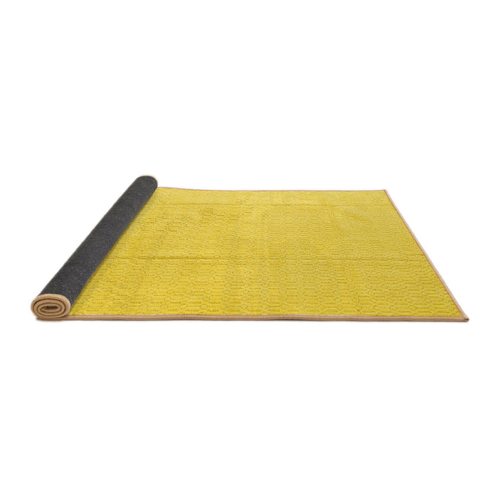 Sideview of Abstract Yellow Modern Rug, abs4758yw