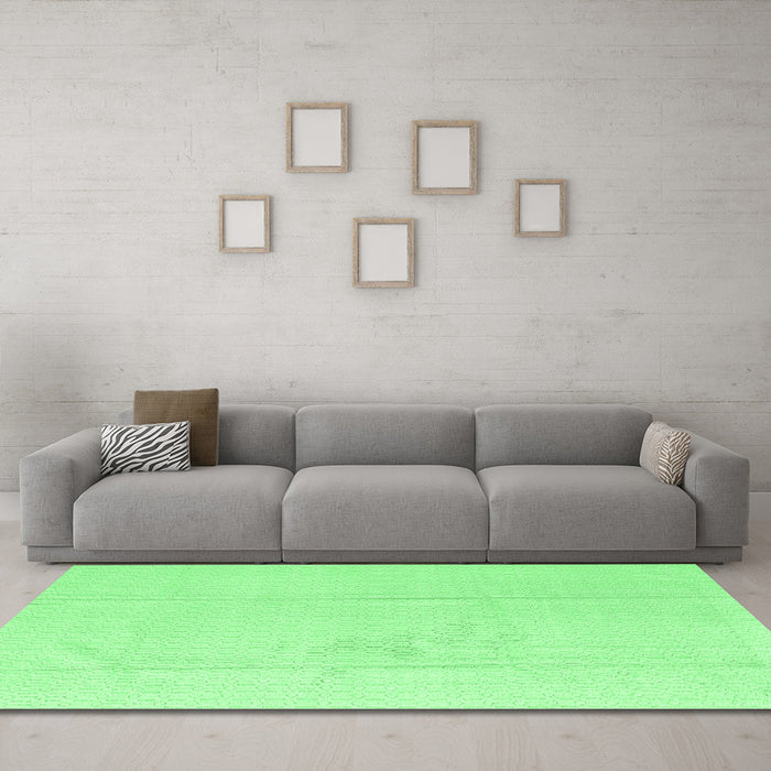Machine Washable Abstract Emerald Green Modern Area Rugs in a Living Room,, wshabs4758emgrn