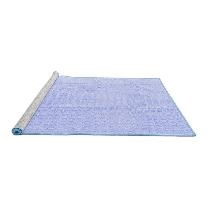 Sideview of Machine Washable Abstract Blue Modern Rug, wshabs4758blu