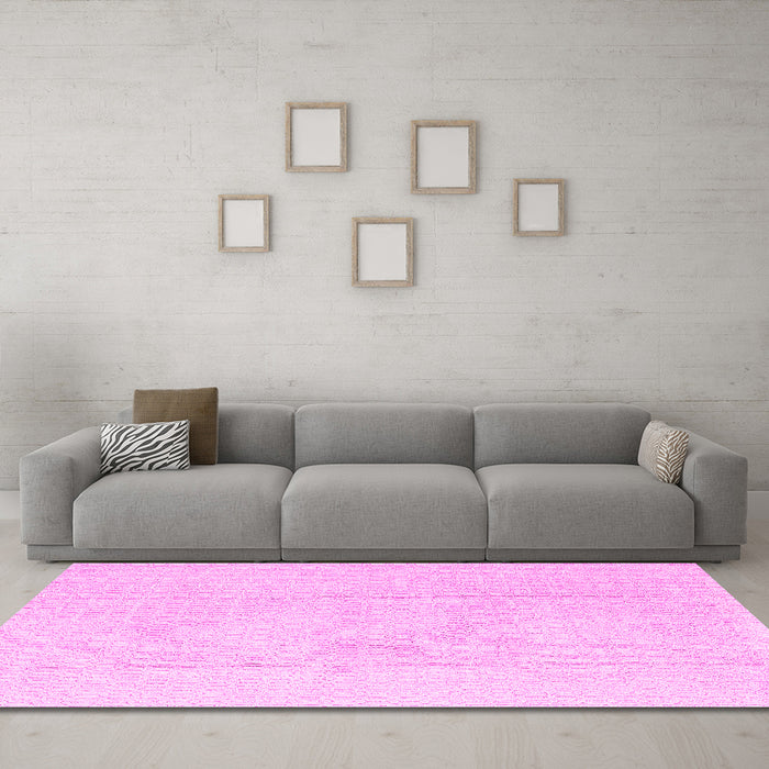 Machine Washable Abstract Pink Modern Rug in a Living Room, wshabs4758pnk