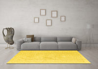 Machine Washable Abstract Yellow Modern Rug, wshabs4758yw