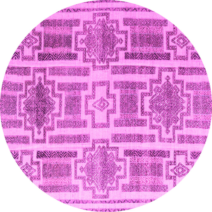 Round Abstract Pink Modern Rug, abs4759pnk
