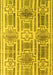 Machine Washable Abstract Yellow Modern Rug, wshabs4759yw