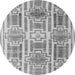 Round Abstract Gray Modern Rug, abs4759gry