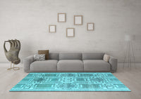 Machine Washable Abstract Light Blue Modern Rug, wshabs4759lblu