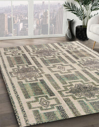 Abstract Khaki Green Modern Rug, abs4759