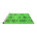 Sideview of Machine Washable Abstract Green Modern Area Rugs, wshabs4759grn