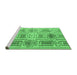 Sideview of Machine Washable Abstract Emerald Green Modern Area Rugs, wshabs4759emgrn