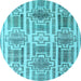 Round Machine Washable Abstract Light Blue Modern Rug, wshabs4759lblu