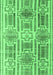 Machine Washable Abstract Emerald Green Modern Area Rugs, wshabs4759emgrn