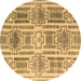 Round Abstract Brown Modern Rug, abs4759brn