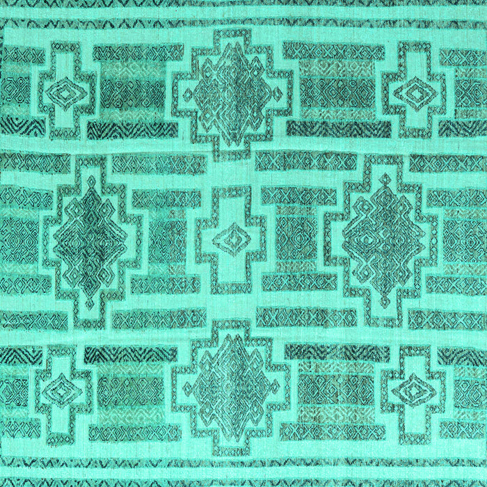 Square Abstract Turquoise Modern Rug, abs4759turq
