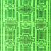 Square Abstract Green Modern Rug, abs4759grn